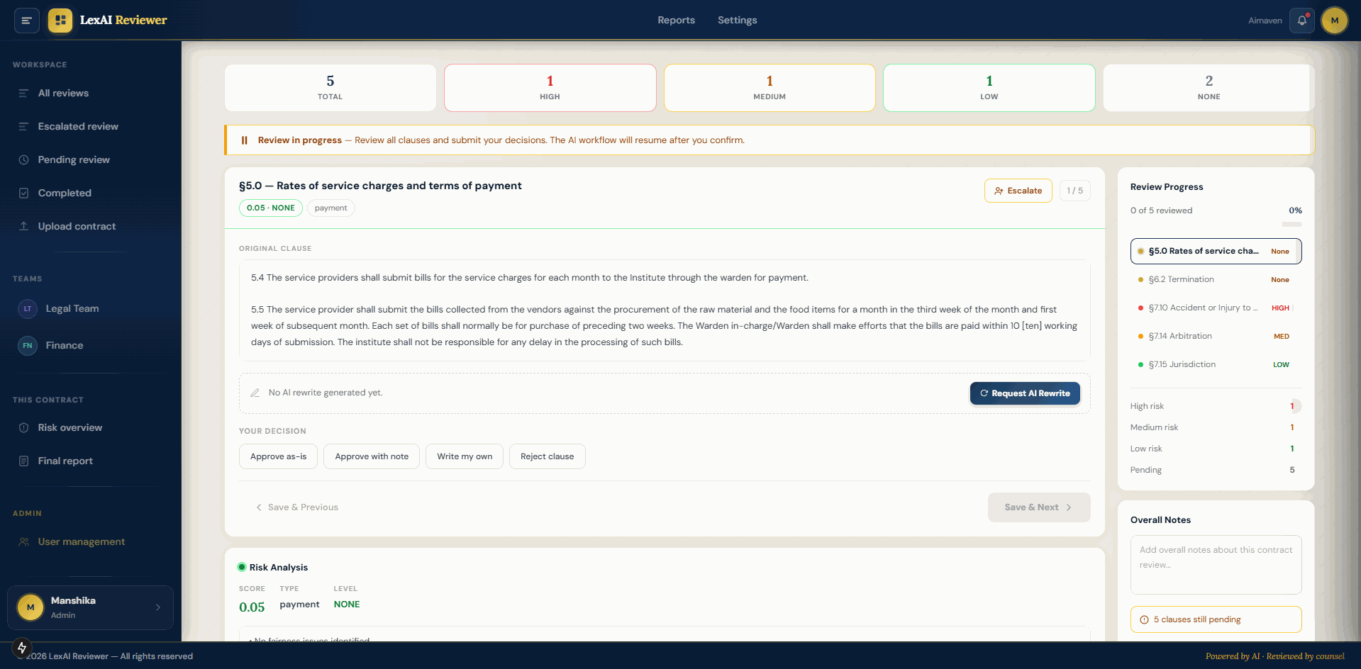 Human-in-the-Loop Attorney Review Screen